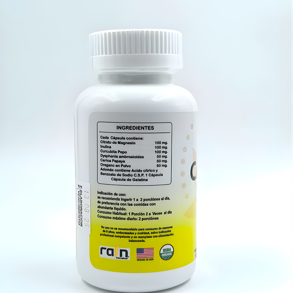 Detox Intestinal Natural Candida Cleanse 60 capsulas.