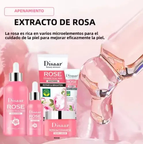 Kit Facial Rose Ceramide 5 Piezas Premium Pack